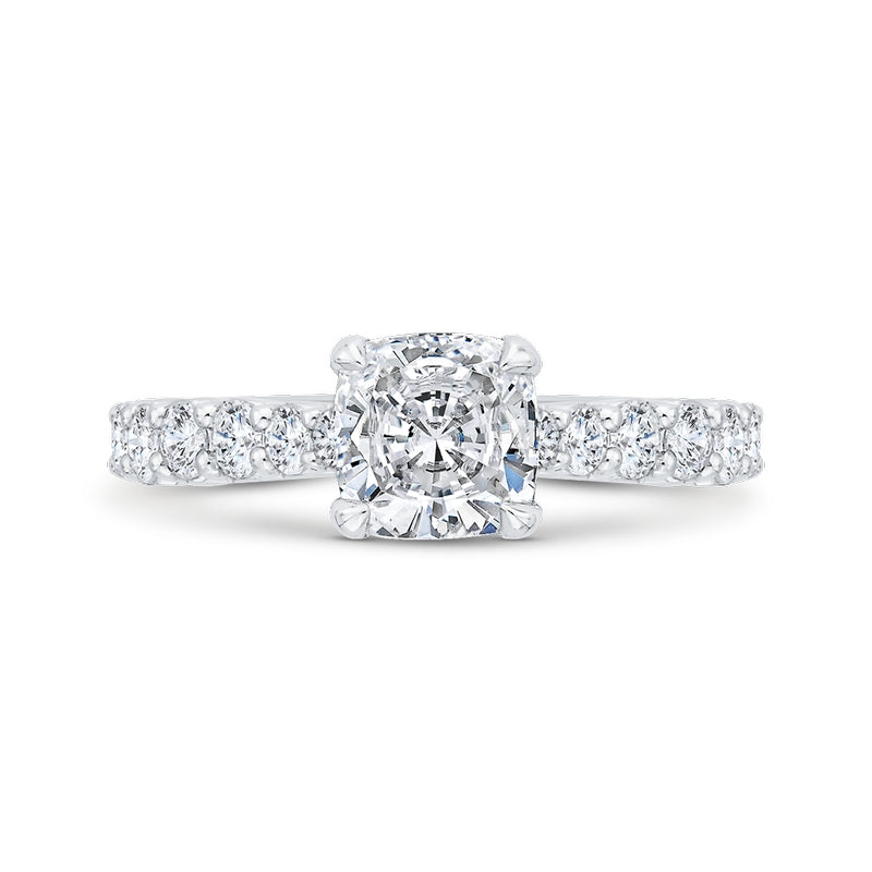 Shah Luxury 14K White Gold Diamond Engagement Ring (Semi-Mount)