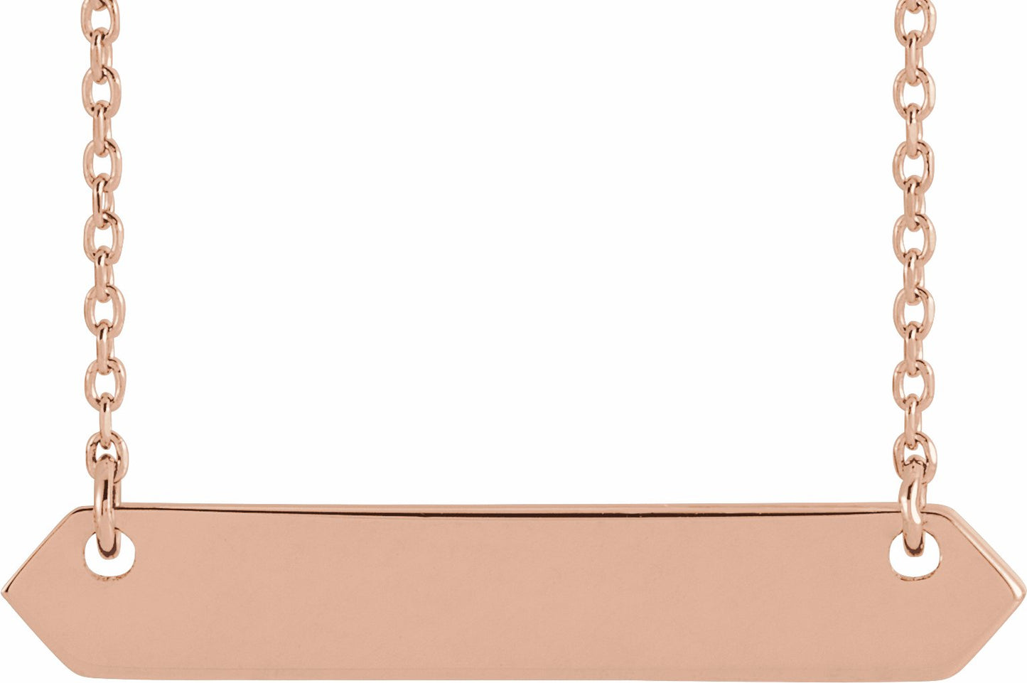14K Rose 33x6 mm Geometric 16-18 Necklace