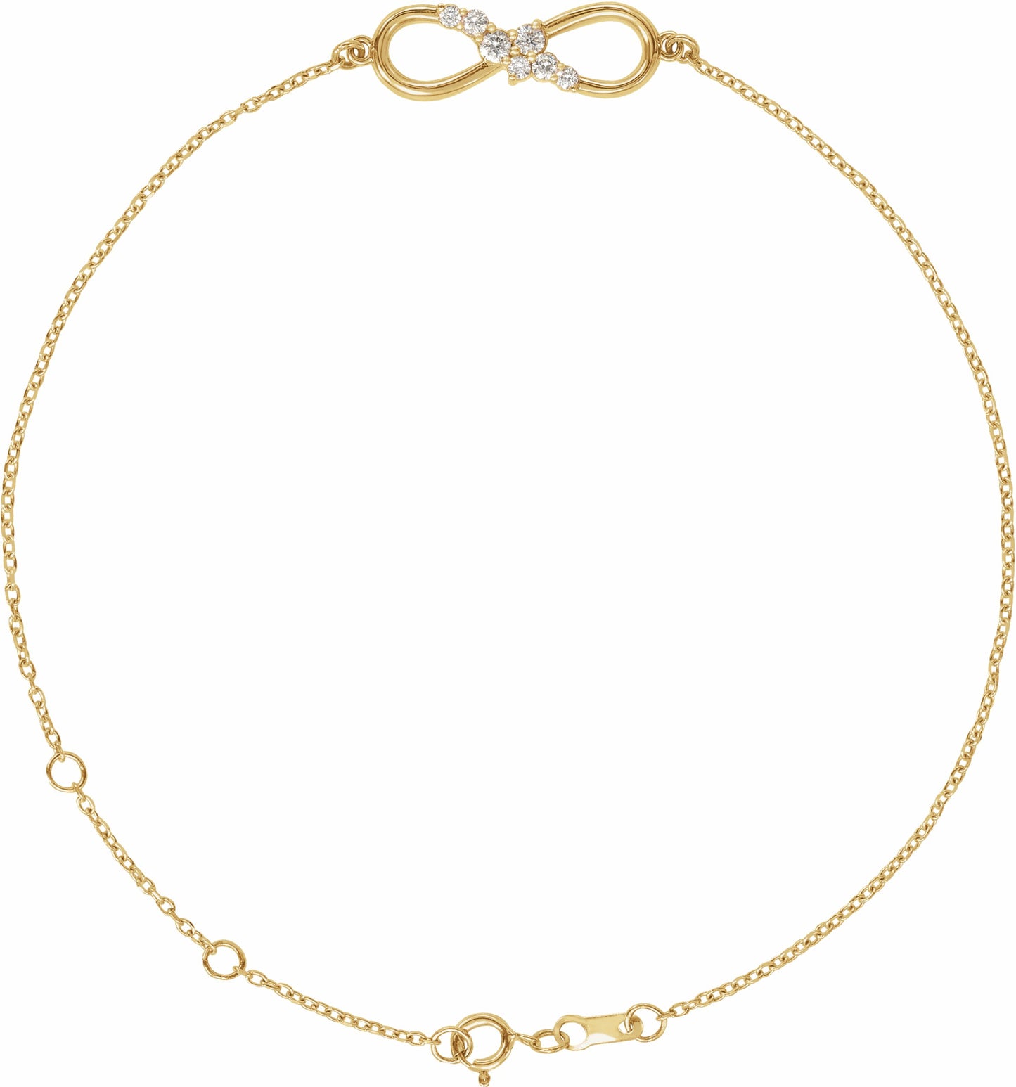14K Yellow 1/8 CTW Diamond Infinity 6 1/2-7 1/2 Bracelet