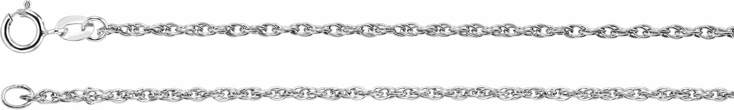 14K White 1.5 mm Rope 7 Chain