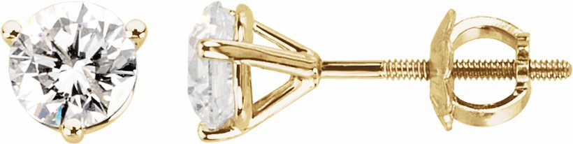 14K Yellow 1 CTW Diamond Earrings