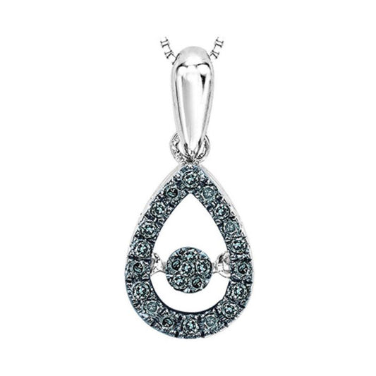 Gems One 10KT White Gold & Diamond Rhythm Of Love Neckwear Pendant   - 1/5 ctw