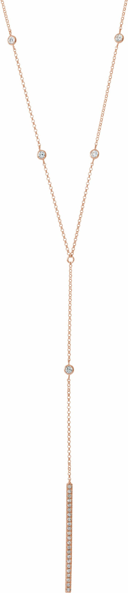 14K Rose 1/3 CTW Diamond Y 15-17 Necklace