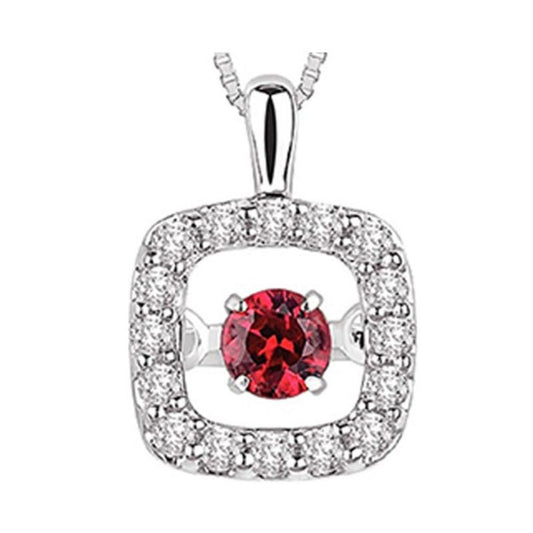 Gems One 14KT White Gold & Diamond Rhythm Of Love Neckwear Pendant   - 1/8 ctw