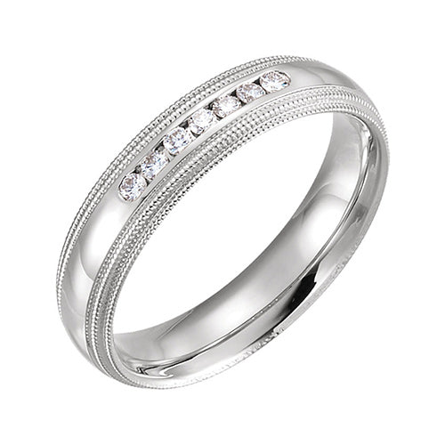Stuller 14k Yellow Gold Diamond Knife Edge Comfort Fit Wedding Band