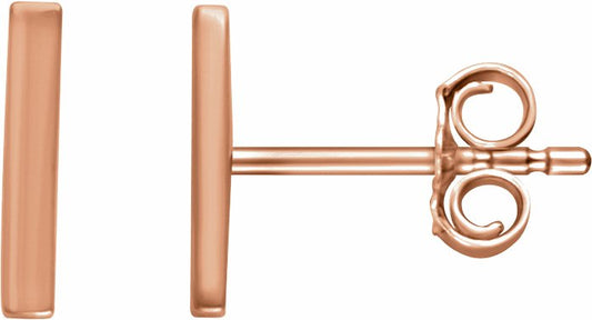 14K Rose Vertical Bar Earrings