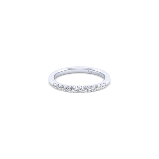 Gabriel & Co. 14k White Gold Contemporary Diamond Wedding Band