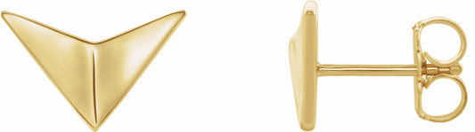 14K Yellow Geometric Earrings