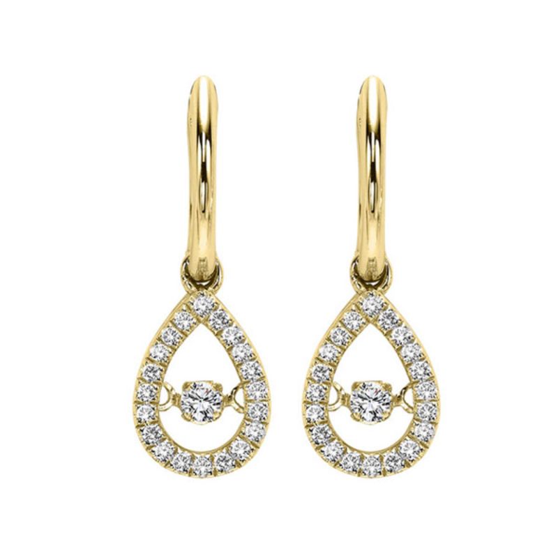 Gems One 14KT Yellow Gold & Diamond Rhythm Of Love Fashion Earrings  - 1/5 ctw