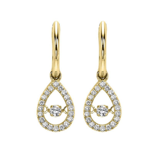 Gems One 14KT Yellow Gold & Diamond Rhythm Of Love Fashion Earrings  - 1/5 ctw