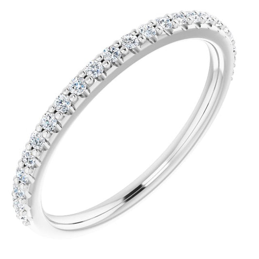14K White 1/5 CTW Diamond Band for 6x6 mm Cushion Ring