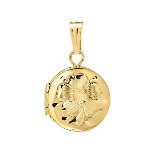 14K Yellow Gold engraved Round Child's Locket
