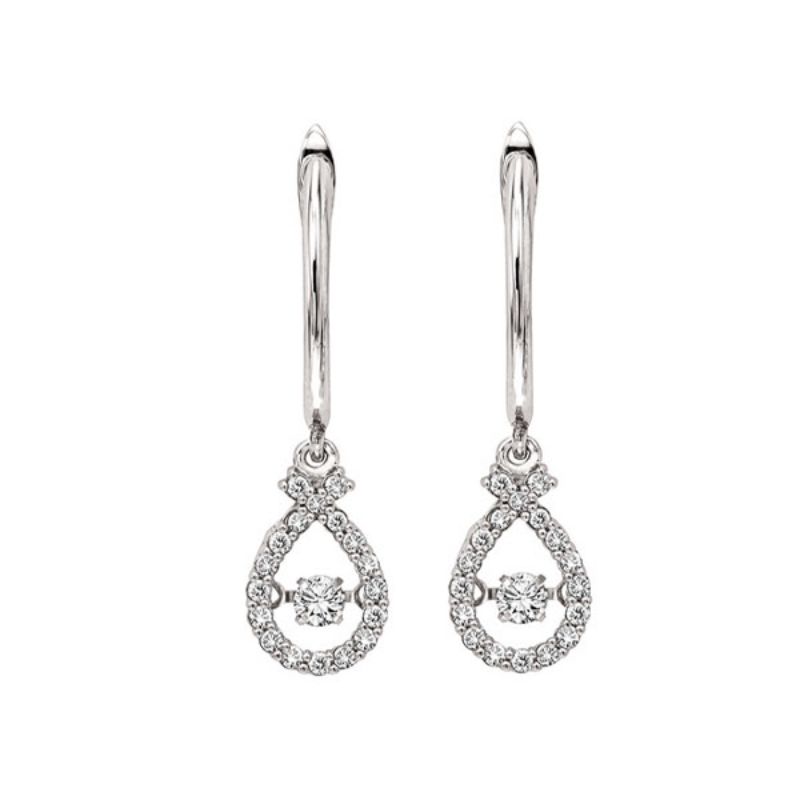 Gems One 14KT White Gold & Diamond Rhythm Of Love Fashion Earrings  - 1/2 ctw