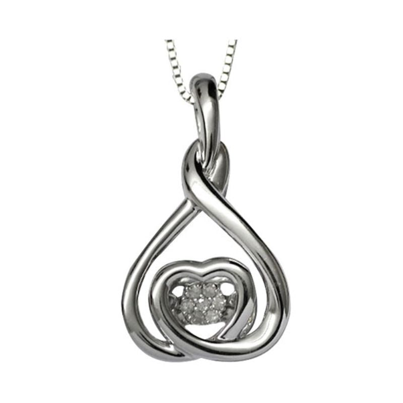 Gems One Silver (SLV 995) Diamond Rhythm Of Love Neckwear Pendant  - 1/10 ctw