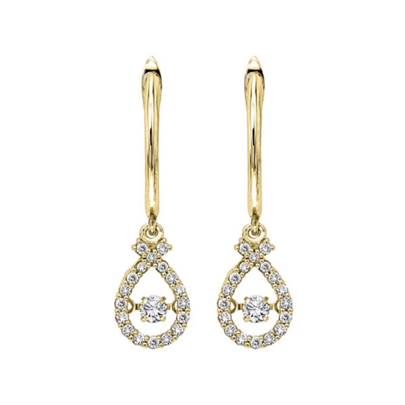 Gems One 14KT Yellow Gold & Diamond Rhythm Of Love Fashion Earrings  - 1/2 ctw