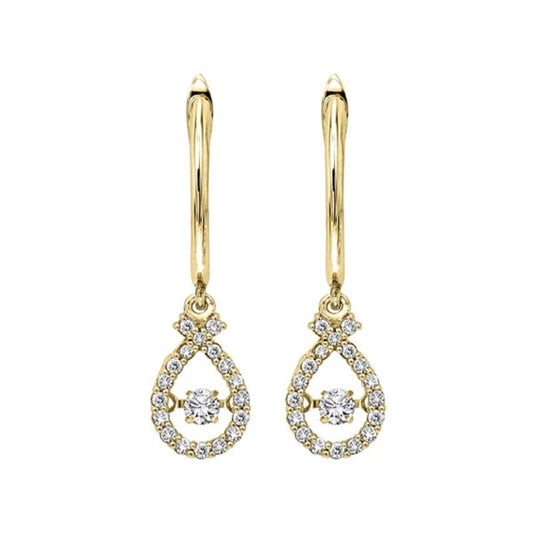 Gems One 14KT Yellow Gold & Diamond Rhythm Of Love Fashion Earrings  - 1/2 ctw