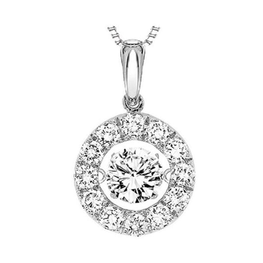 Gems One 14KT White Gold & Diamond Rhythm Of Love Neckwear Pendant  - 1 ctw