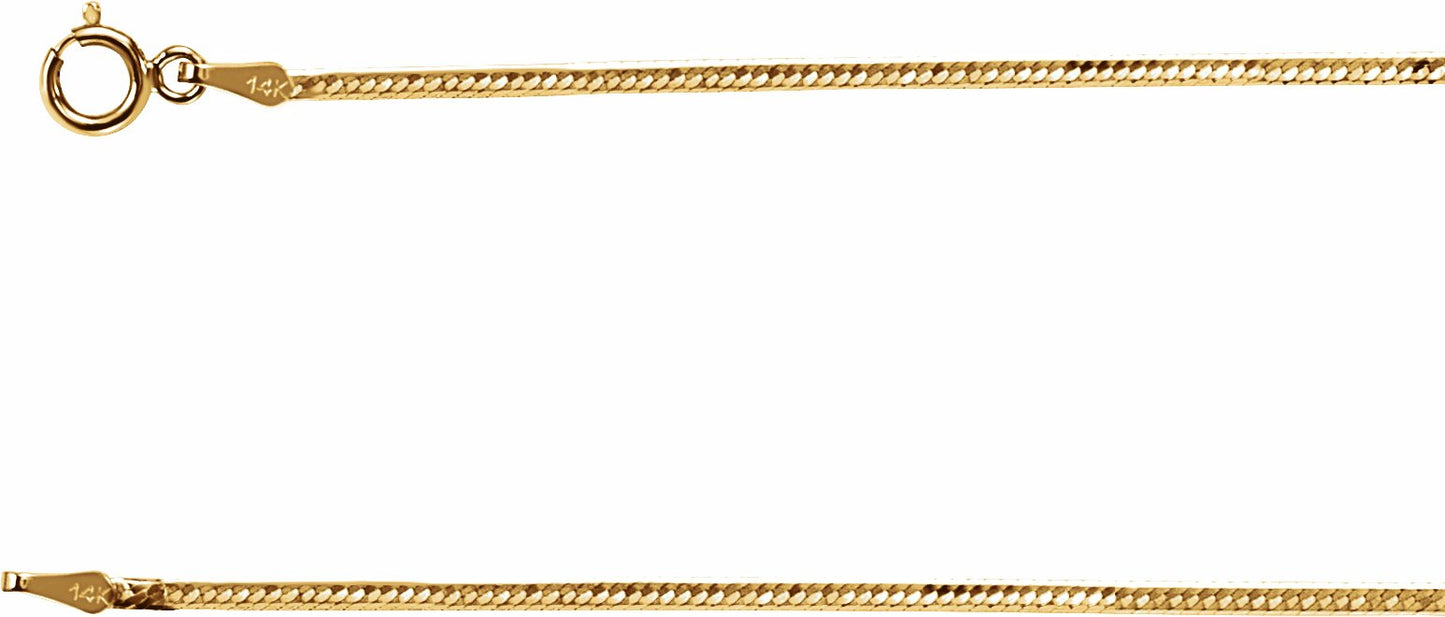 14K Yellow 1.5 mm Flexible Herringbone Chain 7 Chain