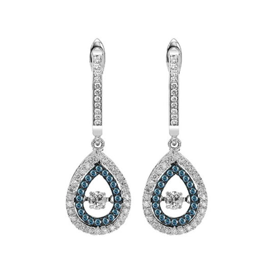 Gems One 14KT White Gold & Diamond Rhythm Of Love Fashion Earrings  - 1/2 ctw