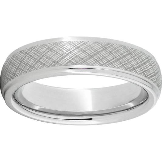 Serinium Domed Grooved Edge Band with Tuscany Laser Engraving