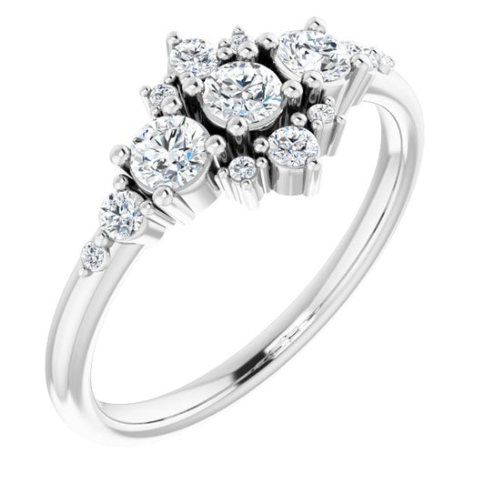 14K White 1/2 CTW Diamond Stackable Ring