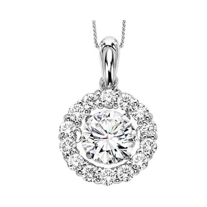 Gems One 14KT White Gold & Diamond Rhythm Of Love Neckwear Pendant  - 1/2 ctw