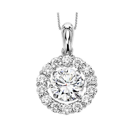 Gems One 14KT White Gold & Diamond Rhythm Of Love Neckwear Pendant  - 1/2 ctw