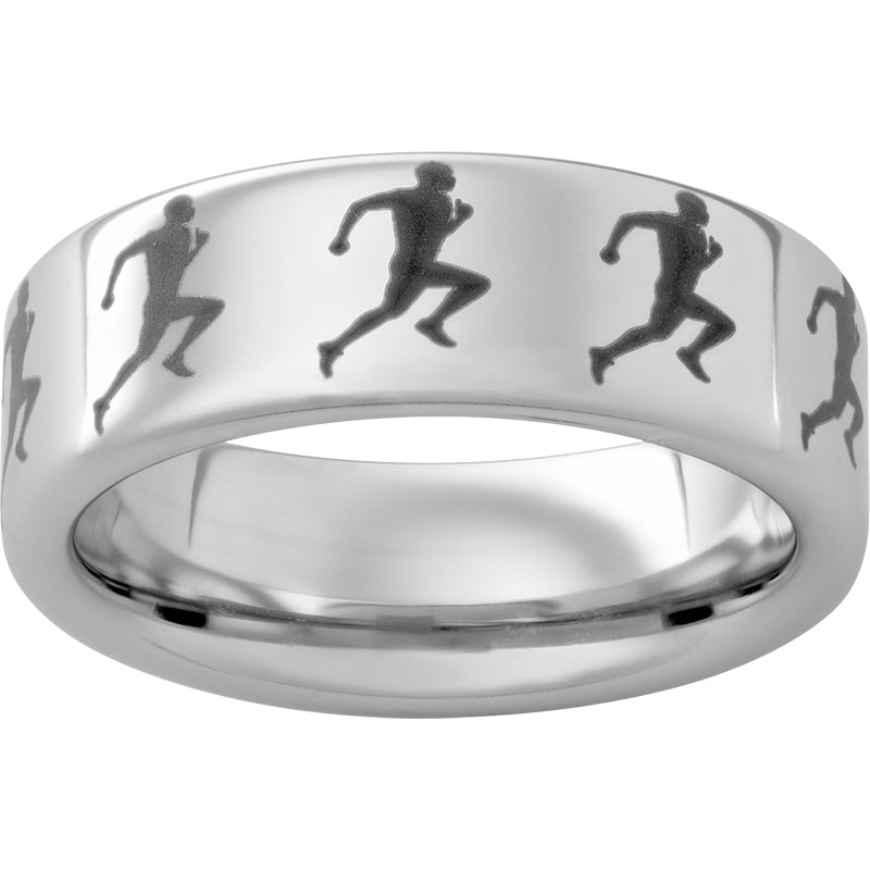 Serinium Pipe Cut Band with Runner Laser Engraving