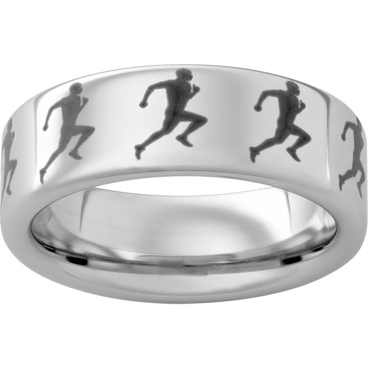 Serinium Pipe Cut Band with Runner Laser Engraving