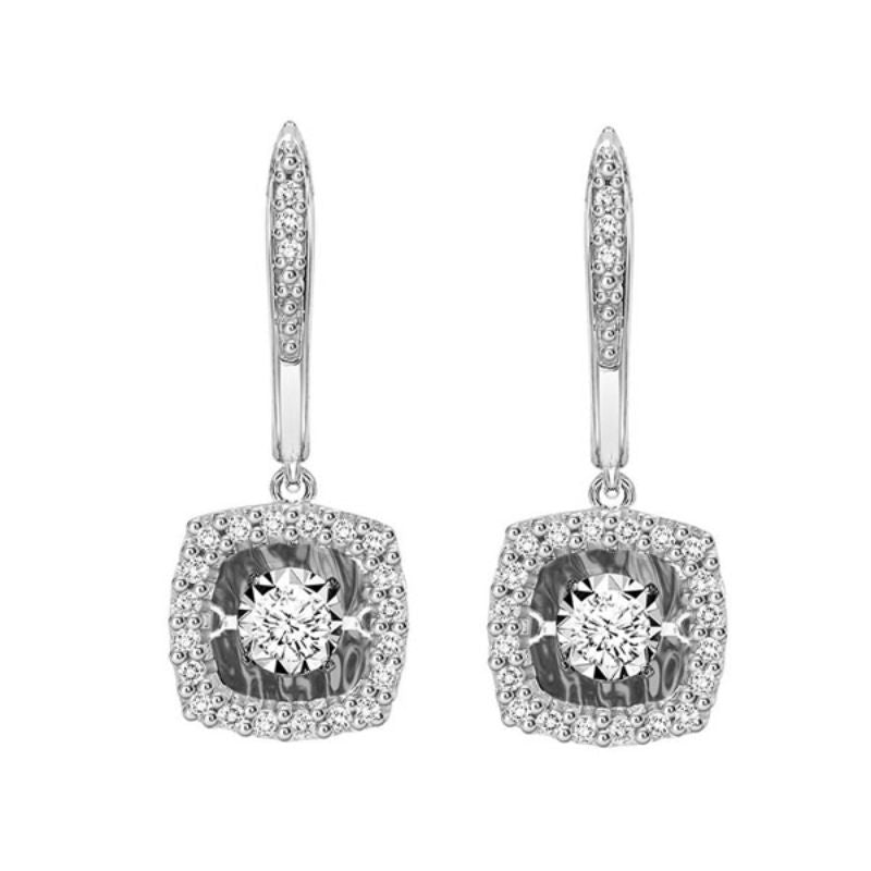 Gems One 14KT White Gold & Diamond Rhythm Of Love Fashion Earrings  - 1/5 ctw