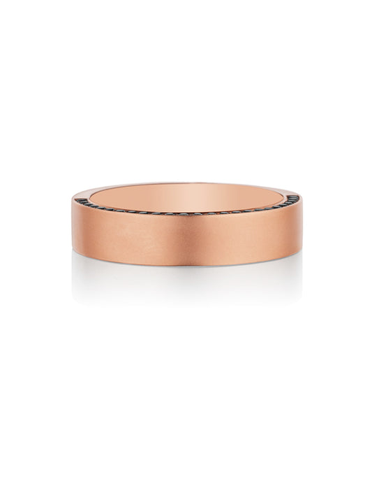 Henri Daussi 5mm Men's Wedding Band MB39 14k Gold Rose 0.40 Ctw.