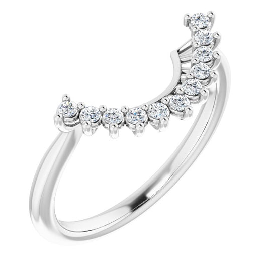 14K White 1/6 CTW Diamond Matching Band for Round Ring