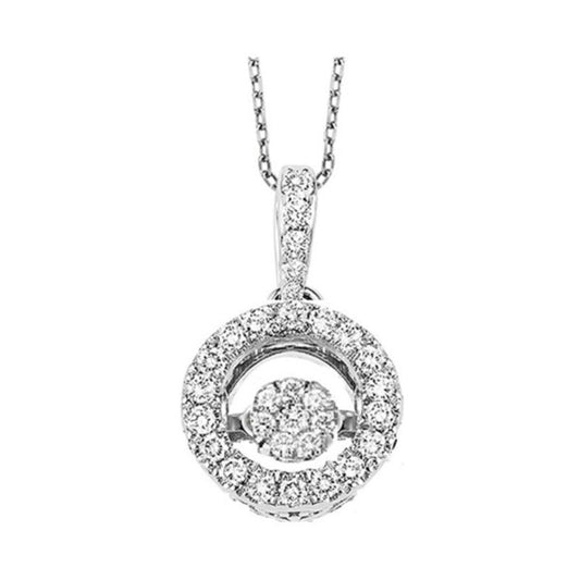 Gems One 14KT White Gold & Diamond Rhythm Of Love Neckwear Pendant  - 1/2 ctw