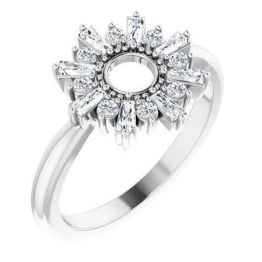 14K White 3/8 CTW Diamond Circle Ring