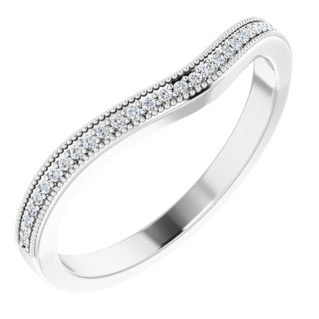 14K White .07 CTW Diamond Matching Band
