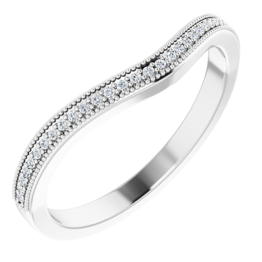 14K White .07 CTW Diamond Matching Band