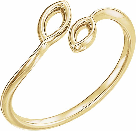 14K Yellow Double Marquise Shape Ring