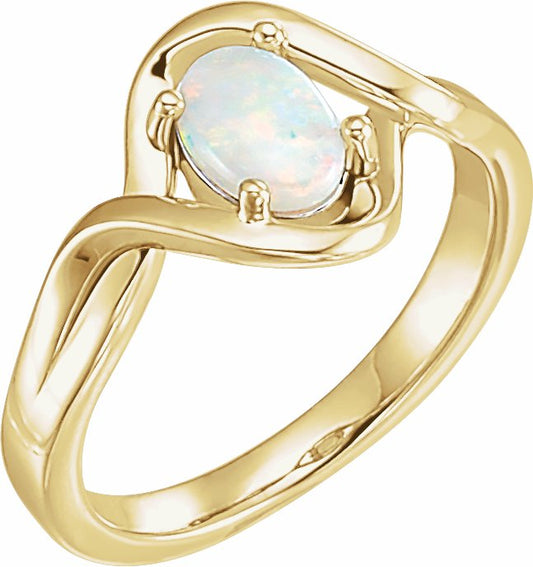 14K Yellow Opal Freeform Ring