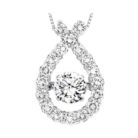 Gems One 14KT White Gold & Diamond Rhythm Of Love Neckwear Pendant  - 1-1/2 ctw