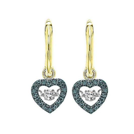 Gems One 10KT Yellow Gold & Diamond Rhythm Of Love Fashion Earrings  - 1/5 ctw