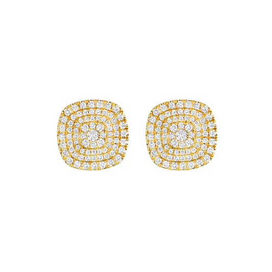 Henri Daussi 18k Yellow Gold Diamond Stud Earrings