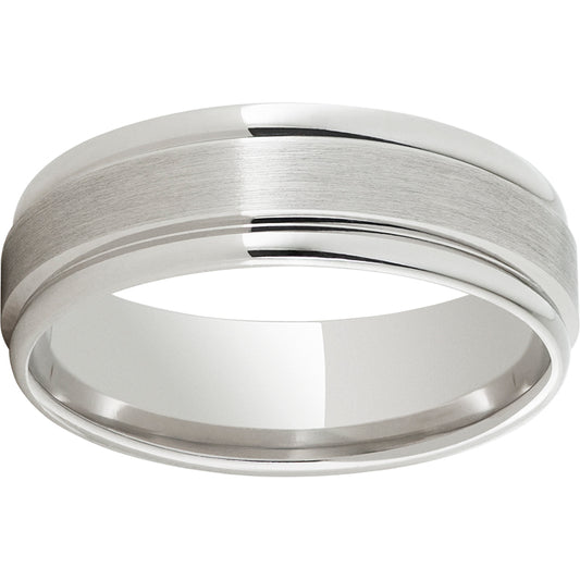 Modern Gold 6mm 14K White Gold Ring with Rounded Edges and Satin Finish