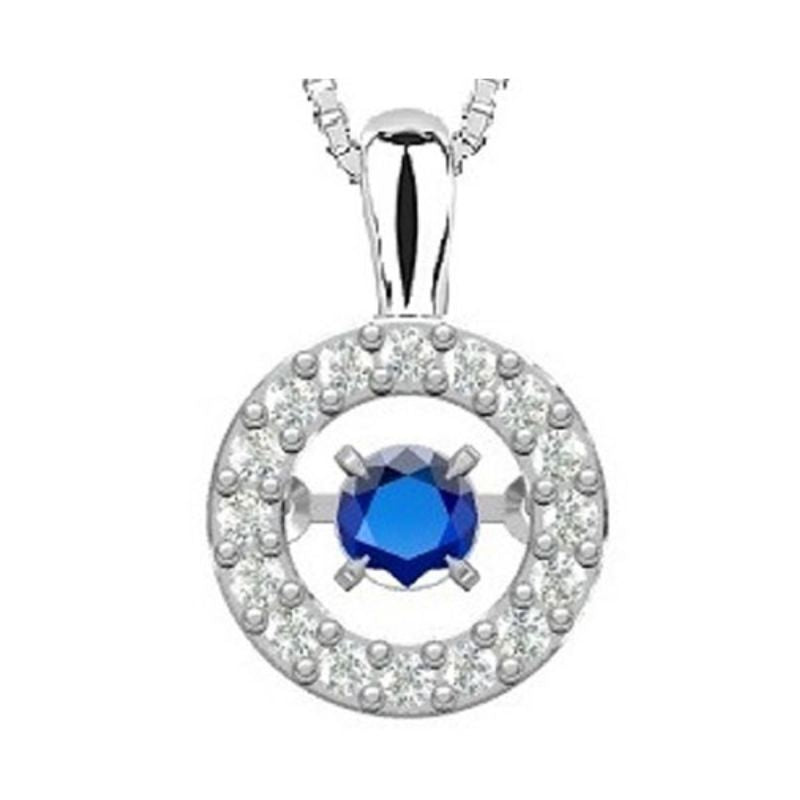 Gems One 14KT White Gold & Diamond Rhythm Of Love Neckwear Pendant   - 1/8 ctw