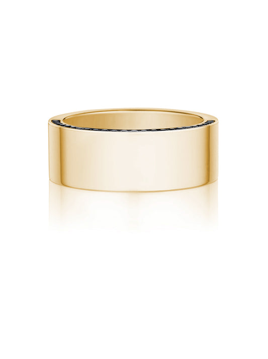 Henri Daussi 8mm Men's Wedding Band MB11-3 18k Gold Yellow 0.40 Ctw.