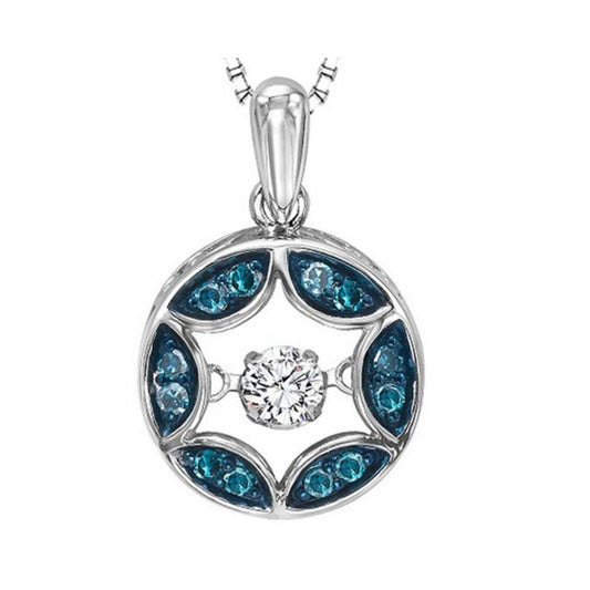 Gems One Silver (SLV 995) & Diamonds Stunning Neckwear Pendant - 1/3 ctw