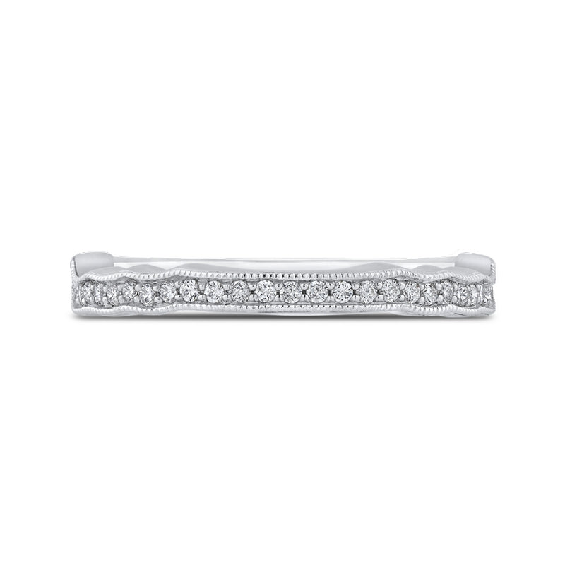 Shah Luxury 14K White Gold Round Diamond Half-Eternity Wedding Band