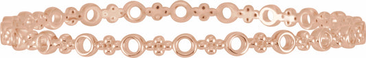 14K Rose 4.4 mm Geometric Bangle 7 Bracelet