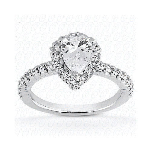 14k White Gold Diamond Semi-Mount Halo Engagement Ring