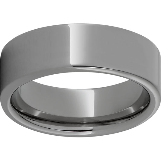 Rugged Tungsten  8mm Pipe Cut Polished Band