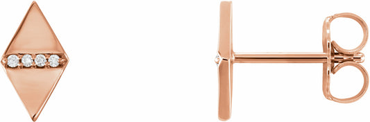 14K Rose .025 CTW Diamond Geometric Earrings